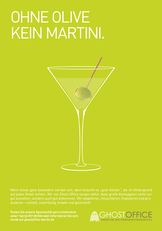 Ohne Olive kein Martini.